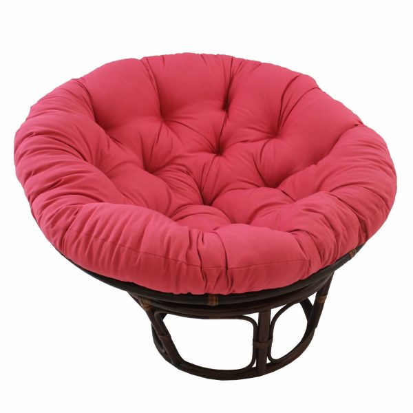 42" Rattan Papasan Chair with Solid Twill Cushion - International Caravan