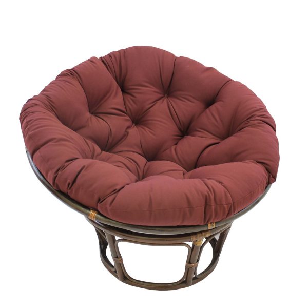 42" Rattan Papasan Chair with Solid Twill Cushion - International Caravan - Image 7