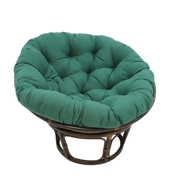42" Rattan Papasan Chair with Solid Twill Cushion - International Caravan - Image 10