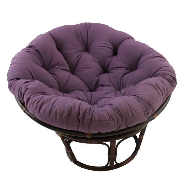 42" Rattan Papasan Chair with Solid Twill Cushion - International Caravan - Image 13