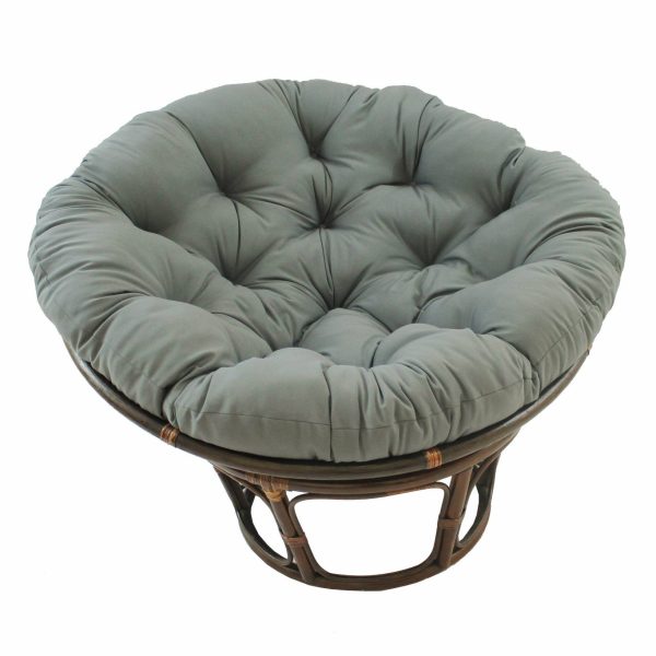 42" Rattan Papasan Chair with Solid Twill Cushion - International Caravan - Image 16