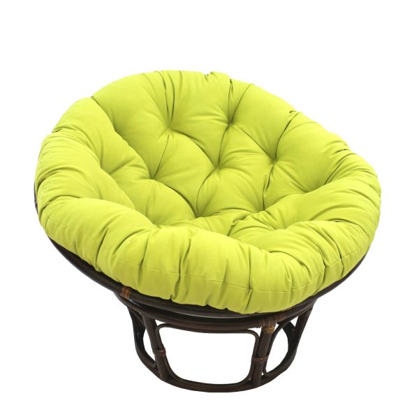 42" Rattan Papasan Chair with Solid Twill Cushion - International Caravan - Image 19