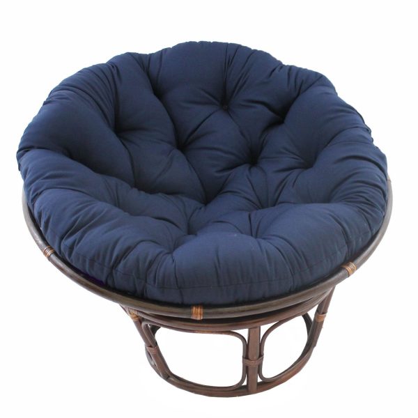 42" Rattan Papasan Chair with Solid Twill Cushion - International Caravan - Image 22