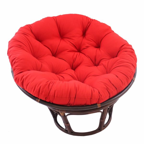 42" Rattan Papasan Chair with Solid Twill Cushion - International Caravan - Image 25