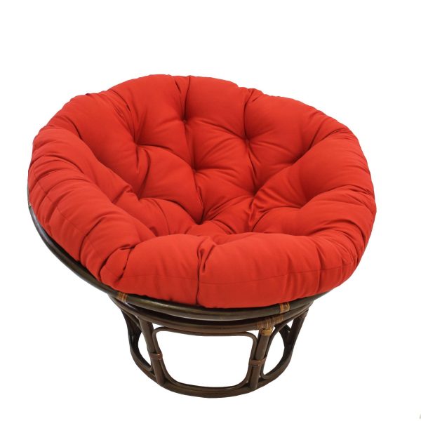 42" Rattan Papasan Chair with Solid Twill Cushion - International Caravan - Image 31