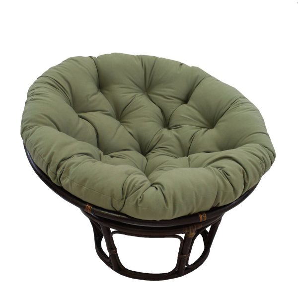 42" Rattan Papasan Chair with Solid Twill Cushion - International Caravan - Image 34