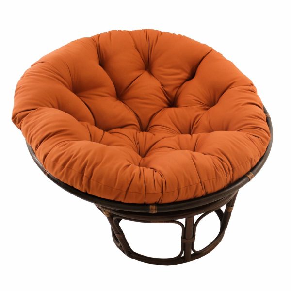 42" Rattan Papasan Chair with Solid Twill Cushion - International Caravan - Image 37