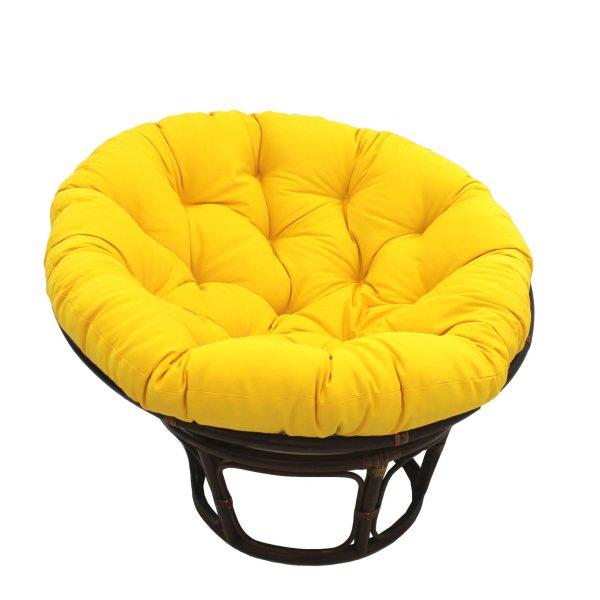 42" Rattan Papasan Chair with Solid Twill Cushion - International Caravan - Image 40