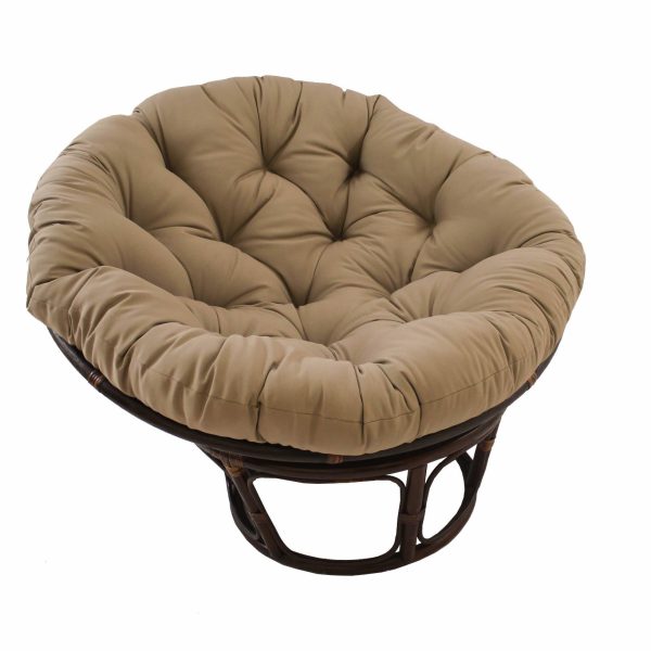 42" Rattan Papasan Chair with Solid Twill Cushion - International Caravan - Image 46