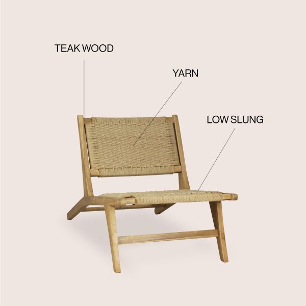 Parker Mid-Century Modern Woven Seagrass Wood Armless Lounge Chair - JONATHAN Y - Image 4