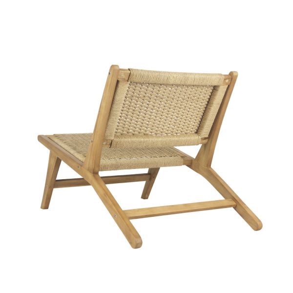 Parker Mid-Century Modern Woven Seagrass Wood Armless Lounge Chair - JONATHAN Y - Image 8