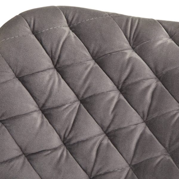 Sense Lounge Chair Gray - Lifestorey: Velvet Upholstery, Mid-century Design, Rubberwood Legs - Image 4