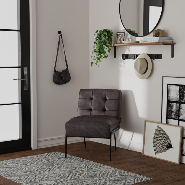 eLuxury Upholstered Tufted Accent Chair - Image 3