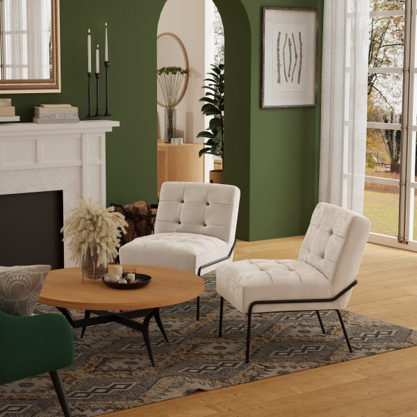 eLuxury Upholstered Tufted Accent Chair - Image 35